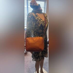 Fossil Women's Orange Leather Shoulder Bag